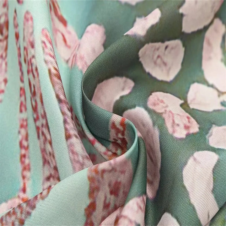 Alina's Garden Glow | Printed Wrap Midi Dress