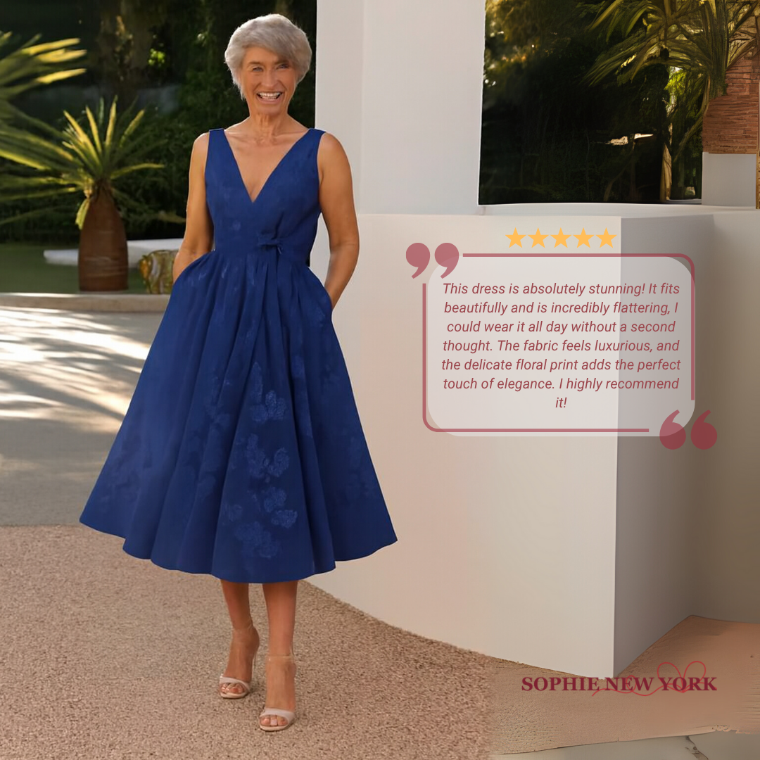 Liliane's Subtle Bloom | Sleeveless A-Line Midi Dress